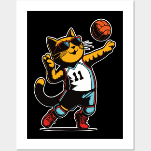 Volleyball Cat - Cat Sport Design Posters and Art